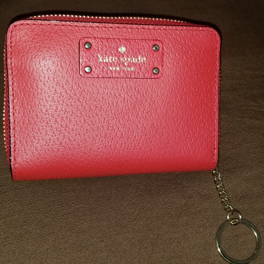 Red Kate Spade Card Wallet w/ Keyring